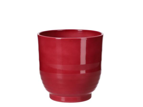 Kübel 685 Rille D15cm rot lasur D15 H16cm