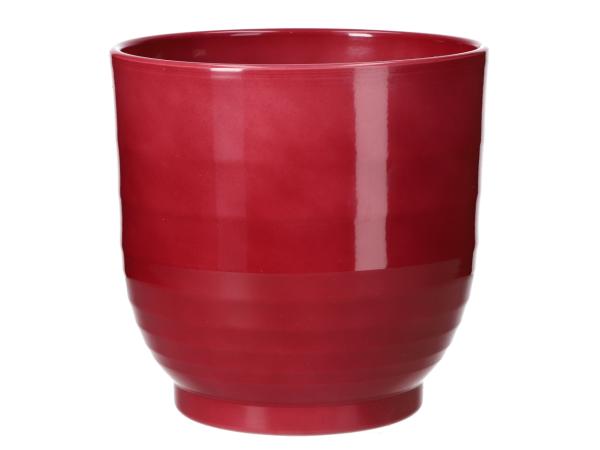Kübel 685 Rille D22cm rot lasur D22 H21,5cm