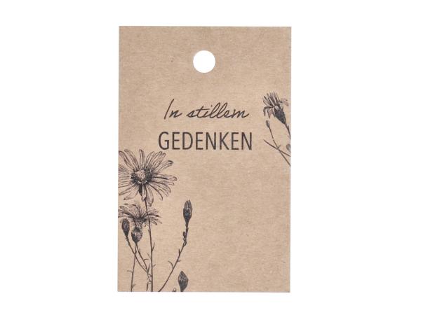 Anhänger Papier "In stillem Gedenken" H80 B55mm H80 B55mm