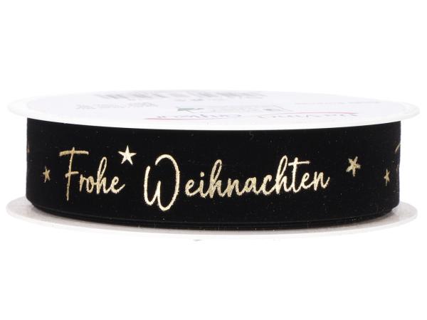 Band Samt "Frohe Weihnachten" 25mm 18mr 25mm 18mr