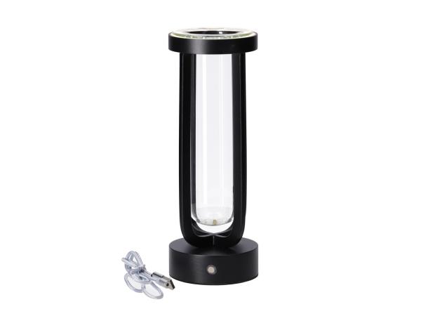 Tischlampe Metall LED m Vaseneinsatz stufenlos dimmbar m Akku u USB Magnetladekabel 1mr H26 B9,5 T9,5cm