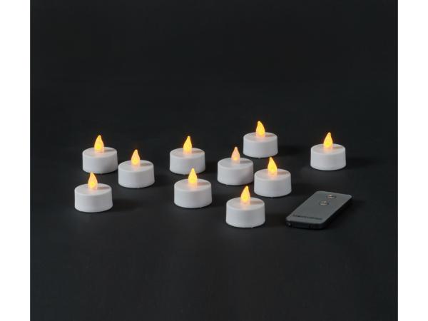 Teelicht LED gelbe Flamme 10St/Set m Fernbedinung (inkl. Batterien) 