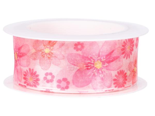 Band Organza Blüten m formst. Kante 40mm 15mr 40mm 15mr