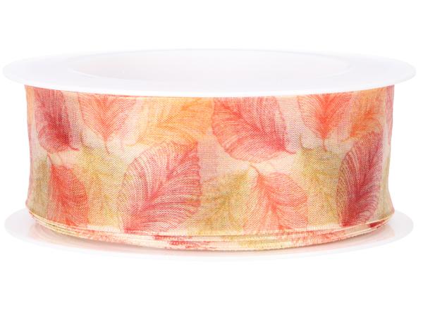 Band Organza Blätter m formst. Kante 40mm 15mr 40mm 15mr
