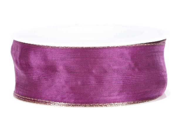 Band Xmas Organza Goldkante 40mm 20mr 40mm 20mr