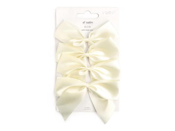 Schleife Satin am Draht 4St auf VK-Blisterkarte B12 H10cm B12 H10cm