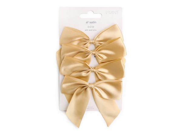 Schleife Satin am Draht 4St auf VK-Blisterkarte B12 H10cm B12 H10cm