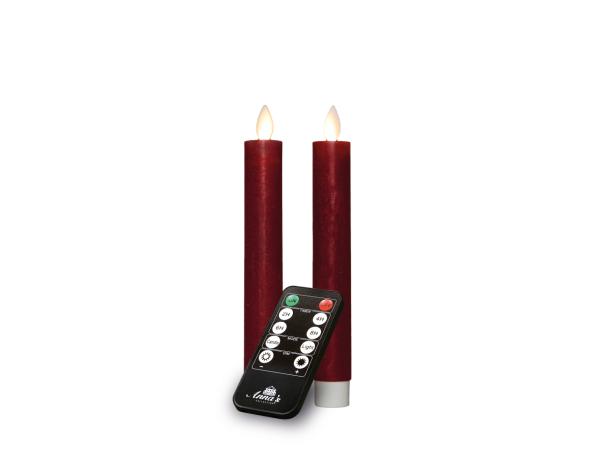 Stabkerze Rustikal wachs begwegliche Flamme inkl. Fernbedienung / Timer u USB Kabel 