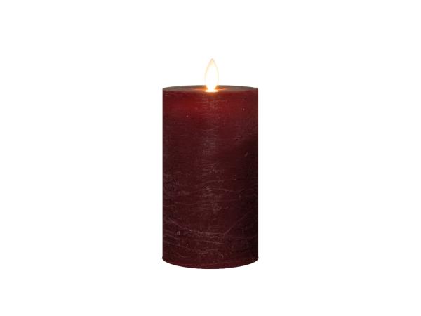 Stumpenkerze Rustikal wachs bewegliche Flamme / Timer u USB Kabel (Fernbedienung 611052) H13 D7,5cm