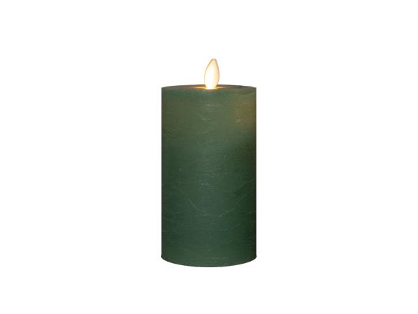 Stumpenkerze Rustikal wachs bewegliche Flamme / Timer u USB Kabel (Fernbedienung 611052) H13 D7,5cm