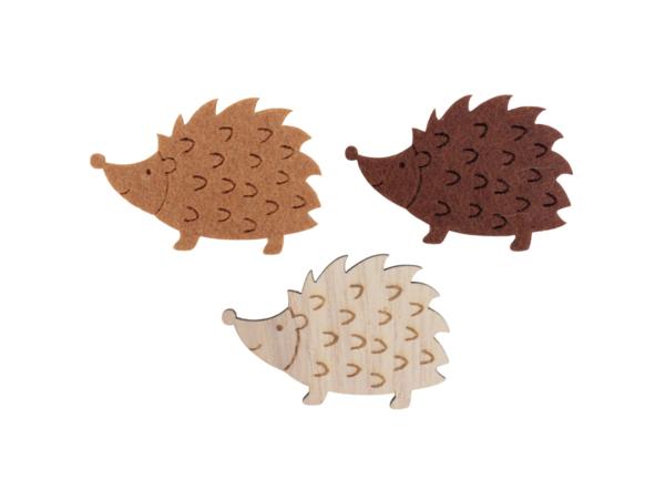 Igel Filz z streuen 3Mod 60St/Box B5 H3,5cm