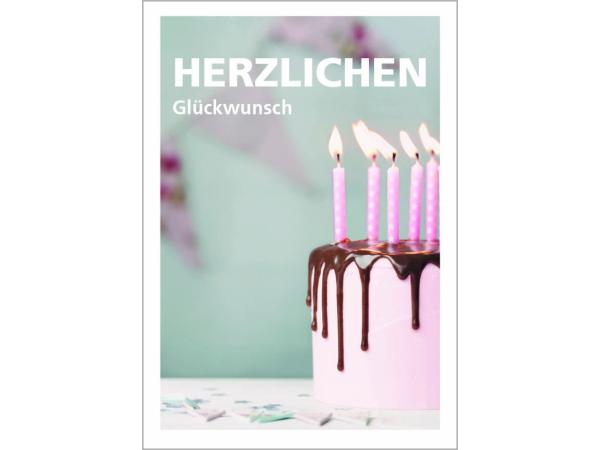 Klammerkarte Mini "HERZLICHEN GLÜCKWUNSCH" basic B52 H74mm