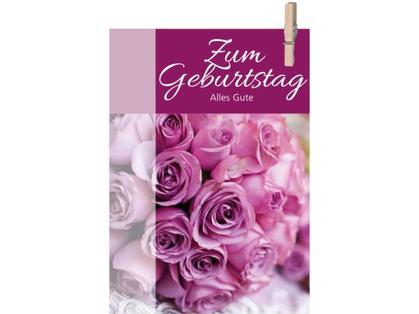 Klammerkarte Mini "ZUM GEBURTSTAG" daily B52 H74mm