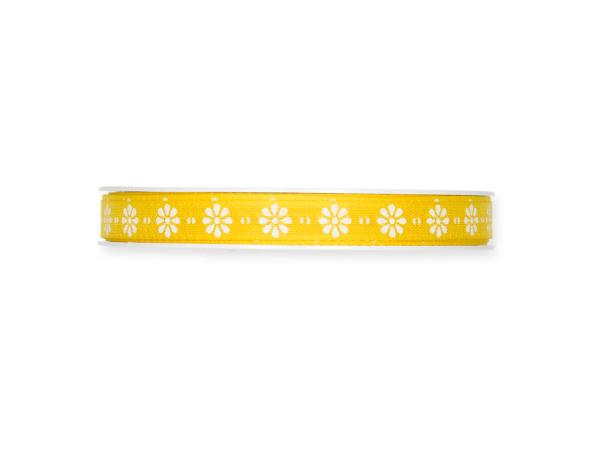Band Baumwolloptik Blumendruck 10mm 20mr 100% Polyester 10mm 20mr