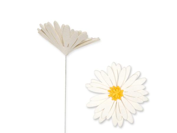 Stecker Filz Blume a Draht 4 St/Pack D17,5 Draht 40cm
