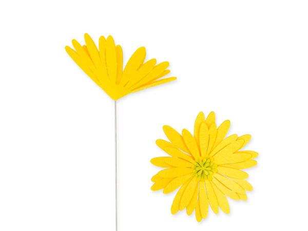 Stecker Filz Blume a Draht 4 St/Pack D17,5 Draht 40cm