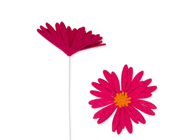 Stecker Filz Blume a Draht 4 St/Pack D17,5 Draht 40cm