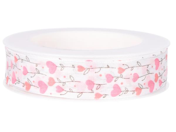 Band Herzblume formst. Kante 25mm 18mr 25mm 18mr