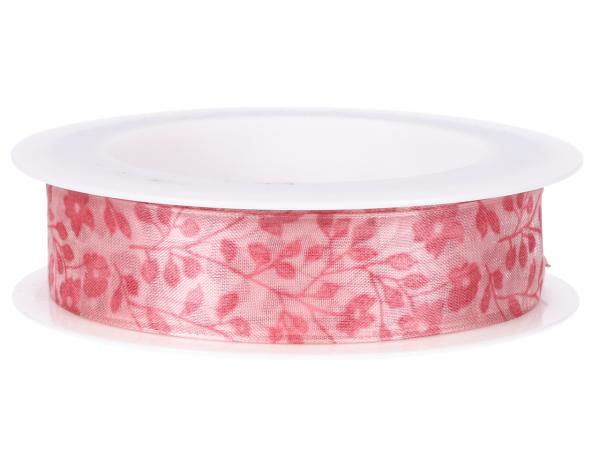 Band Organza Blumen m formst. Kante 25mm 18mr 25mm 18mr