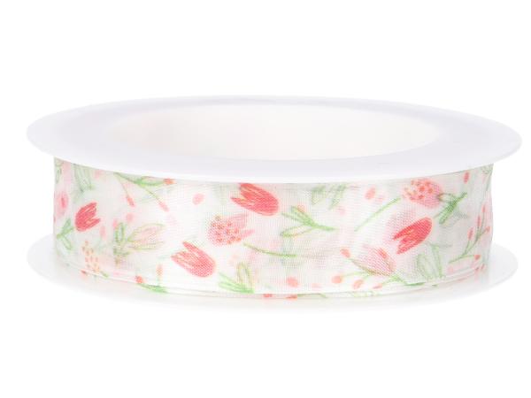 Band Organza Tulpe m formst. Kante 25mm 18mr 25mm 18mr