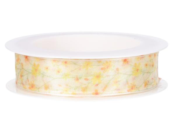 Band Organza Blumen m formst. Kante 25mm 18mr 25mm 18mr