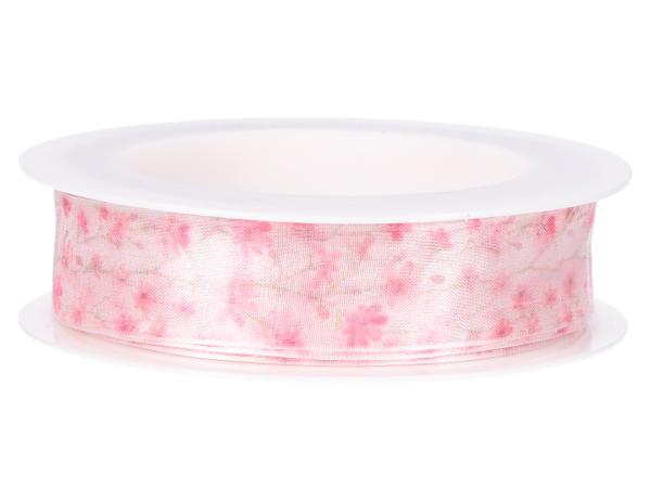 Band Organza Blumen m formst. Kante 25mm 18mr 25mm 18mr