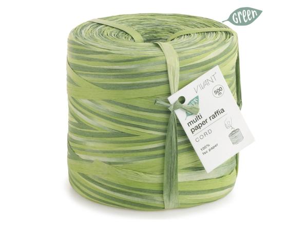 Raffiaband Papier zweifarbig imprägniert farbecht grün 5mm 500mr 5mm 500mr