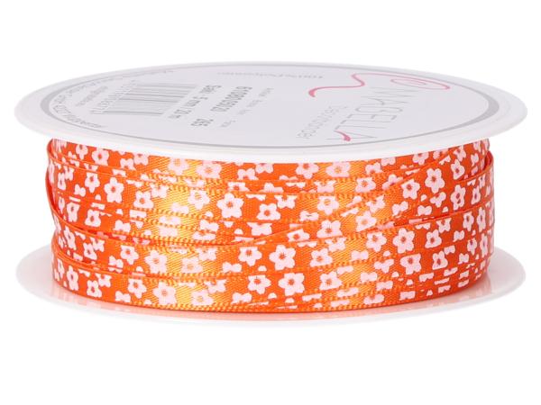 Band Satin m Blütendruck u Webkante 5mm 20mr 5mm 20mr