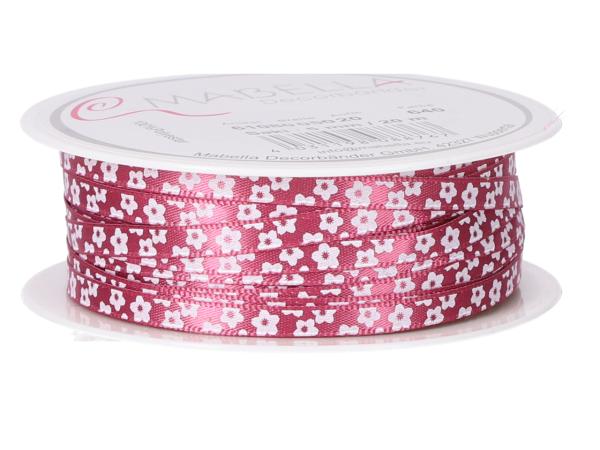 Band Satin m Blütendruck u Webkante 5mm 20mr 5mm 20mr