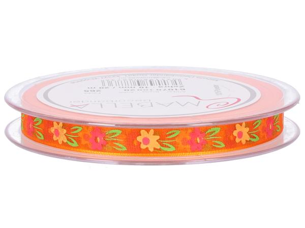 Band Organza m Blumendruck u Webkante 10mm 20mr 10mm 20mr
