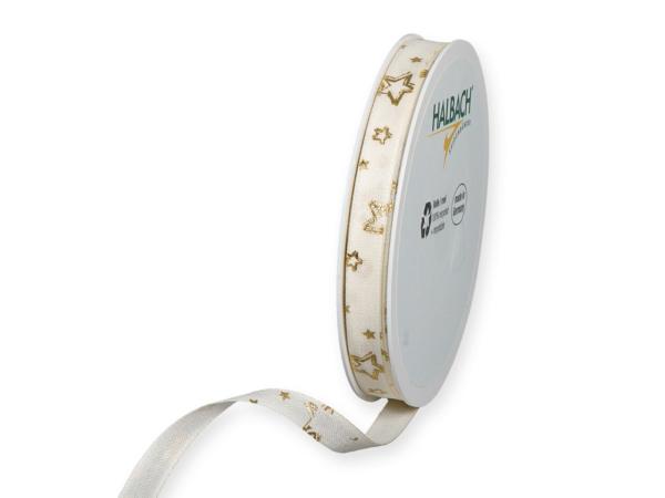 Band Sterndruck 10mm 20mr Baumwolloptik 100% Polyester 10mm 20mr