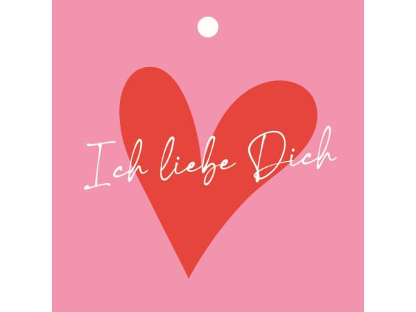 Geschenkkärtchen mini "Ich liebe dich" quadratisch  12St Doppeltkarte B75 H75mm