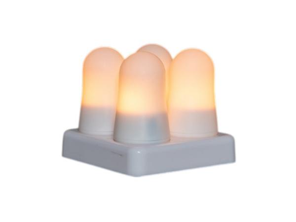 Flammenlicht LED 4St m Fernbedienung, Ladestation u USB Kabel 