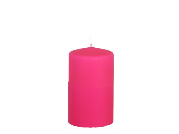 Stumpen Samt H100 D60 fuchsia Safe Candle ca. 36Std Brenndauer D6 H10cm