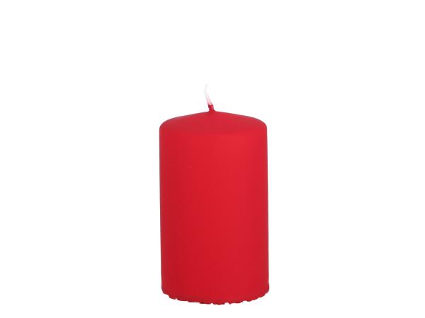 Stumpen Samt H100 D60 karminrot Safe Candle ca. 36Std Brenndauer D6 H10cm