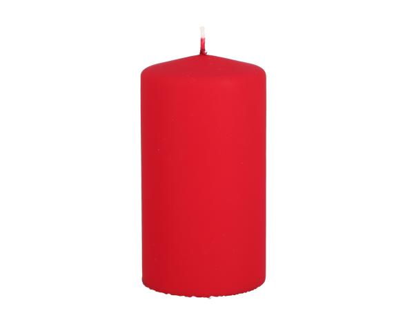 Stumpen Samt H130 D70 karminrot Safe Candle ca. 61Std Brenndauer D7 H13cm