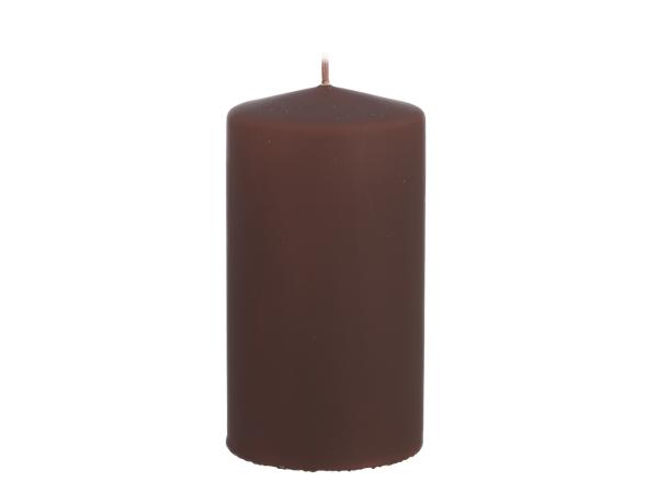 Stumpen Samt H130 D70 espresso Safe Candle ca. 61Std Brenndauer D7 H13cm