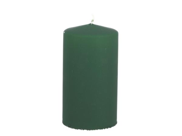 Stumpen Samt H130 D70 jägergrün Safe Candle ca. 61Std Brenndauer D7 H13cm