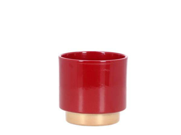 Kübel Bicolor D12cm rot gold  D12cm 