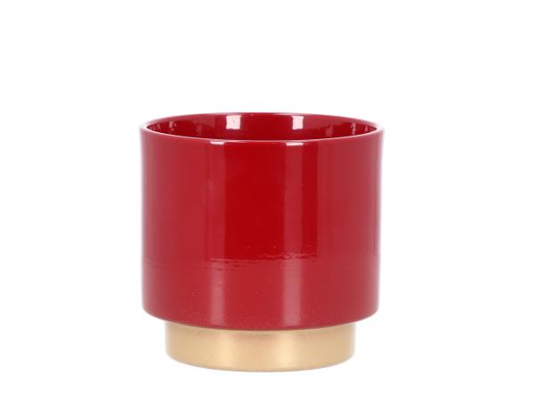 Kübel Bicolor D14cm rot gold  D14cm 