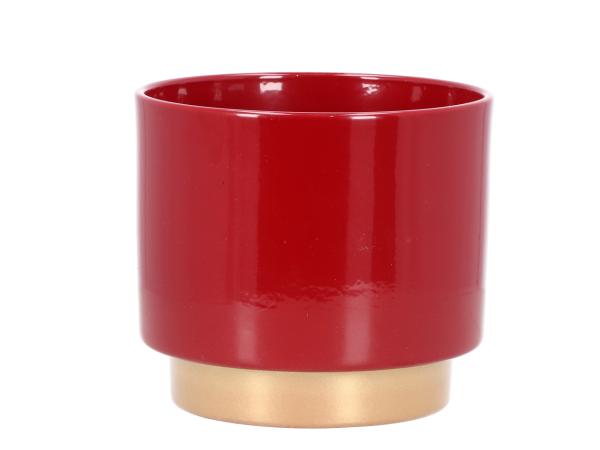 Kübel Bicolor D16cm rot gold  D16cm 