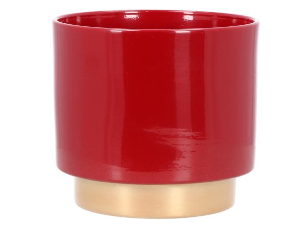 Kübel Bicolor D19cm rot gold  D19cm 