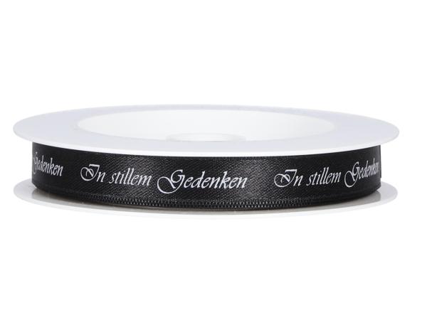 Band Satin "In stillem Gedenken" 15mm 18mr 15mm 18mr