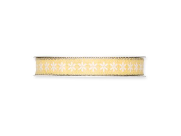 Band Blütendruck 15mm 18mr Leinenkante 19% Leinen, 81% Polyester 15mm 18mr
