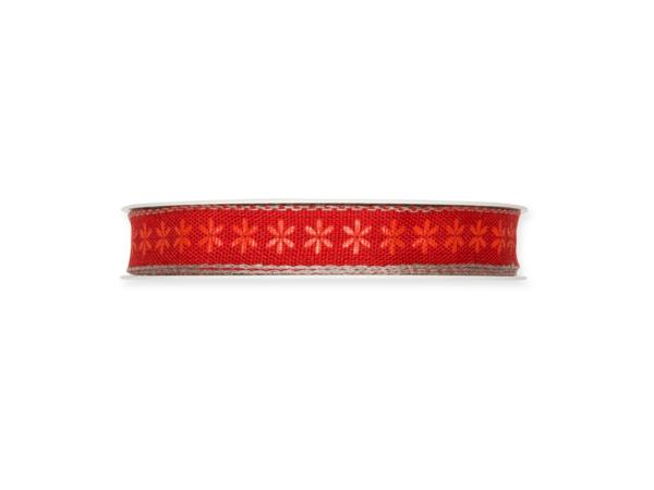 Band Blütendruck 15mm 18mr Leinenkante 19% Leinen, 81% Polyester 15mm 18mr