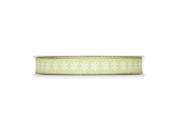 Band Blütendruck 15mm 18mr Leinenkante 19% Leinen, 81% Polyester 15mm 18mr