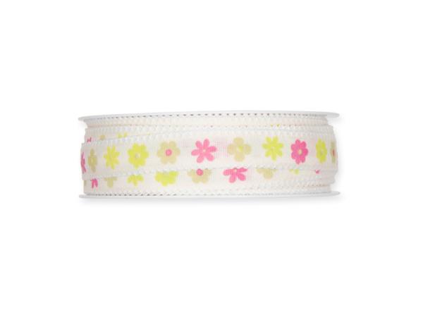 Band Blütendruck 15mm 18mr 100% Polyester 15mm 18mr