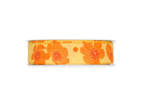 Band Mohnblumen Druck 15mm 18mr 100% Polyester 25mm 18mr