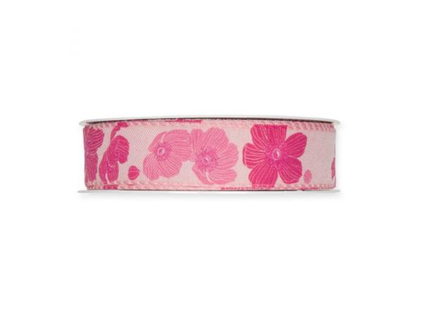 Band Mohnblumen Druck 15mm 18mr 100% Polyester 25mm 18mr