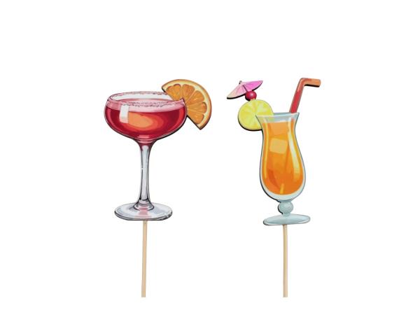 Stecker Holz Cocktail Glas 2Mod H9,5 B7 L32cm